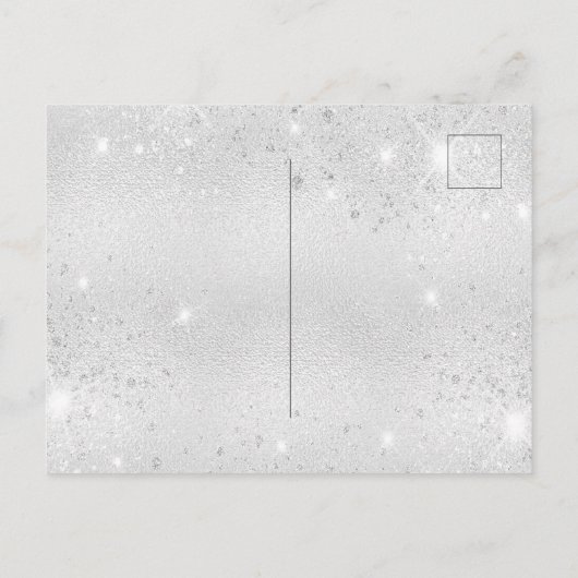 Invitation Carte Postale Fête des mariées de fleurs violet rose argent (Dos)