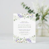 Invitation Carte Postale Fête des mariées de glycine à l'aquarelle violet (Debout devant)