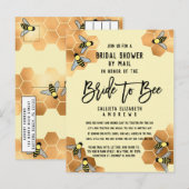 Invitation Carte Postale Fête des mariées de la mariée à l'abeille (Devant / Derrière)