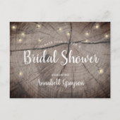 Invitation Carte Postale Fête des mariées de lucioles rustiques à grains de (Devant)