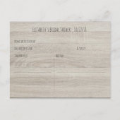 Invitation Carte Postale Fête des mariées de lumière en bois rustique Mason (Dos)