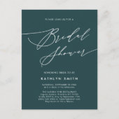 Invitation Carte Postale Fête des mariées de script écologique botanique (Devant)
