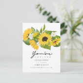 Invitation Carte Postale Fête des mariées de Sunflowers Greenery Couple (Debout devant)