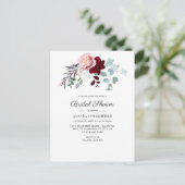 Invitation Carte Postale Fête des mariées d'Eucalyptus à script floral bord (Debout devant)