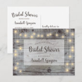 Invitation Carte Postale Fête des mariées en bois à cordes rustiques (Devant / Derrière)