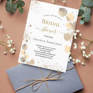 Invitation Carte Postale Fête des mariées eucalyptus parties scintillant ch