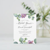 Invitation Carte Postale Fête des mariées Eucalyptus Vert Floral Succulent (Debout devant)