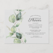 Invitation Carte Postale Fête des mariées Feuille Eucalyptus Green (Devant)