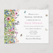 Invitation Carte Postale Fête des mariées fleur sauvage (Devant)