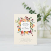 Invitation Carte Postale Fête des mariées florale Blush & Burgundy Marsala (Debout devant)