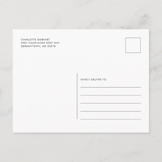 Invitation Carte Postale Fête des mariées florale de Bourgogne moderne (Dos)