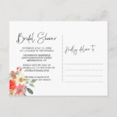 Invitation Carte Postale Fête des mariées florale du milieu de l'été (Dos)