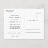 Invitation Carte Postale Fête des mariées florale rose (Dos)