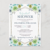 Invitation Carte Postale Fête des mariées géométrique moderne Boho Floral I (Devant)