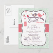 Invitation Carte Postale Fête des mariées Inséparable; Sage Green Paisley (Devant / Derrière)