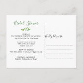 Invitation Carte Postale Fête des mariées manuscrite de script de branche d (Dos)