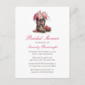 Invitation Carte Postale Fête des mariées occidentale Bottes de cowboy flor (Devant)