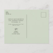 Invitation Carte Postale Fête des mariées photo Eucalyptus Rustic Sage (Dos)