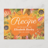 Invitation Carte Postale Fête des mariées Recette Automne Maple Feuille Cit (Devant)