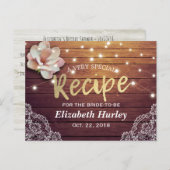 Invitation Carte Postale Fête des mariées Recette Florale String Lumière De (Devant / Derrière)