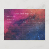 Invitation Carte Postale Fête des mariées Recette Galaxy Nebula Constellati (Dos)