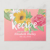 Invitation Carte Postale Fête des mariées Recette Rose Fleur rose Parties s (Devant)