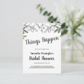 Invitation Carte Postale Fête des mariées reportée vignes blanches et fleur (Debout devant)