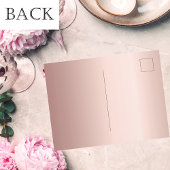 Invitation Carte Postale Fête des mariées rose or blanc robe élégante