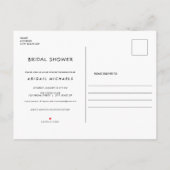 Invitation Carte Postale Fête des mariées Rose rose chaud de la plage (Dos)