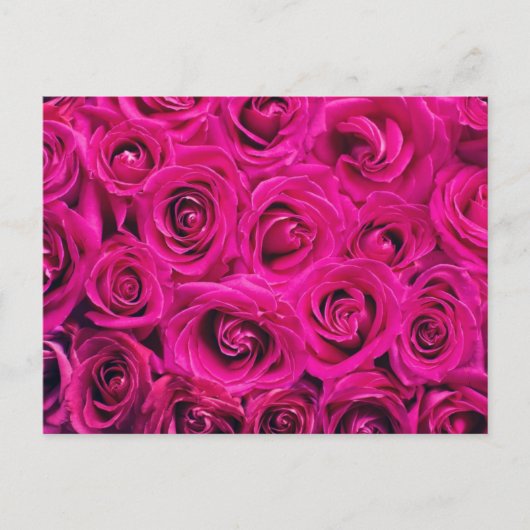 Invitation Carte Postale Fête des mariées Rose rose chaud de la plage (Devant)