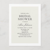 Invitation Carte Postale Fête des mariées simple et élégante (Devant)