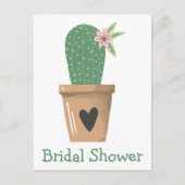 Invitation Carte Postale Fête des mariées Sud-Ouest Vert Cactus Succulent (Devant)