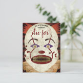 Invitation Carte Postale Fête d'Halloween du Clown déplaisant (Debout devant)