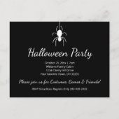 Invitation Carte Postale Fête d'Halloween Gothique Blanc Araignée Noire (Devant)