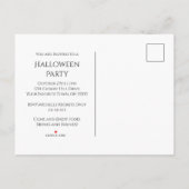 Invitation Carte Postale Fête d'Halloween noir gothique (Dos)