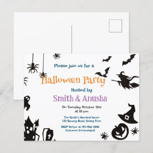 Invitation Carte Postale Fête d'Halloween pour adultes
