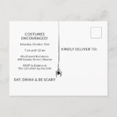 Invitation Carte Postale Fête d'Halloween Web Spider effrayant (Dos)