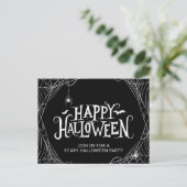 Invitation Carte Postale Fête d'Halloween Web Spider effrayant (Debout devant)