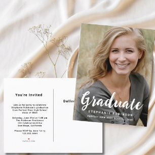 Invitation Carte Postale Fête d'obtention d'un diplôme de photographie mode