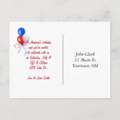 Invitation Carte Postale Fête du 14 Juillet (Dos)