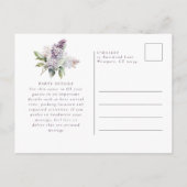 Invitation Carte Postale Fête du 19e anniversaire Purple Spring Lilac Fleur (Dos)
