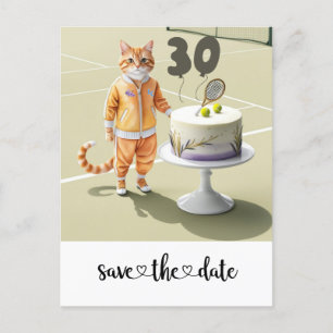 Invitation Carte Postale Fête du 30e anniversaire de Chat