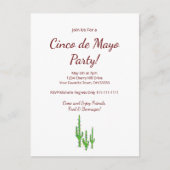 Invitation Carte Postale Fête du Cinco de Mayo dans le désert de cactus Sag (Devant)