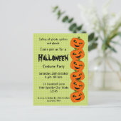 Invitation Carte Postale Fête du costume Citrouille d'Halloween (Debout devant)