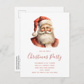 Invitation Carte Postale Fête du Père Noël rétro (Devant / Derrière)
