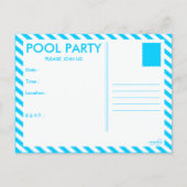 Invitation Carte Postale fête du pool (Dos)