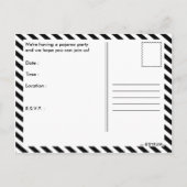 Invitation Carte Postale fête du pyjama rayé (Dos)