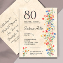 Fête élégante pour 80e anniversaire Floral