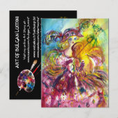 Invitation Carte Postale Fête masquée du Mardi Gras ARLECCHINA violoniste (Devant / Derrière)