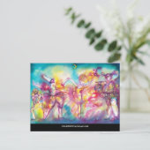 Invitation Carte Postale FÊTE MASQUÉE,Masques de Mardi Gras,Danse,Musique (Debout devant)